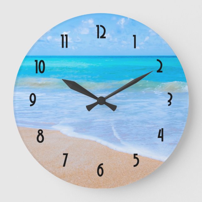 Grande Horloge Ronde Photo Amazing Beach Tropical Scene (Recto)