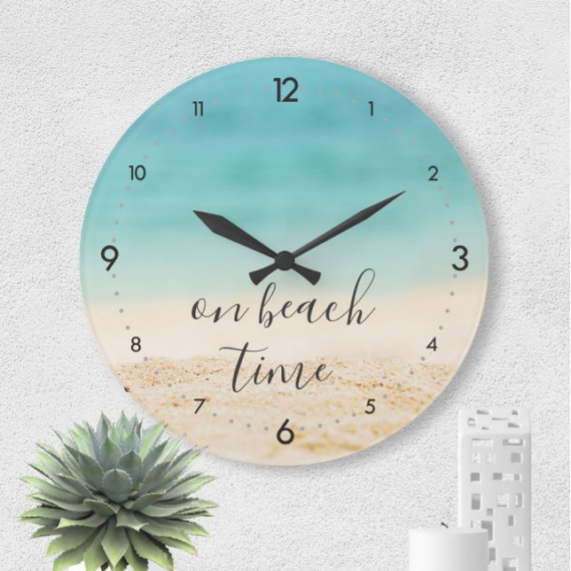 Grande Horloge Ronde Photo de Coastal Beach (Créateur téléchargé)