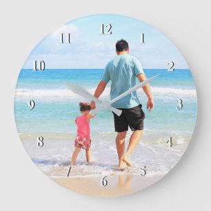 Grande Horloge Ronde Photo de Custom - Unique Your Own Design