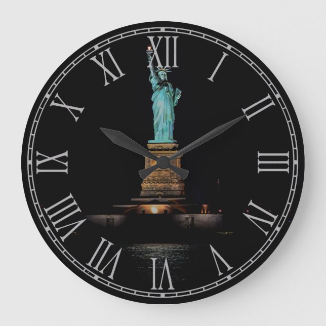 Grande Horloge Ronde Photo de la Statue de la Liberté à New York (Recto)