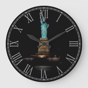 Grande Horloge Ronde Photo de la statue de la liberté dans NYC