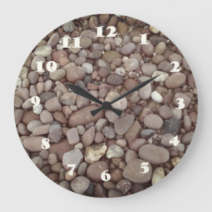 Grande Horloge Ronde Photo de Pebble Stones Round (Large) Wall Clock