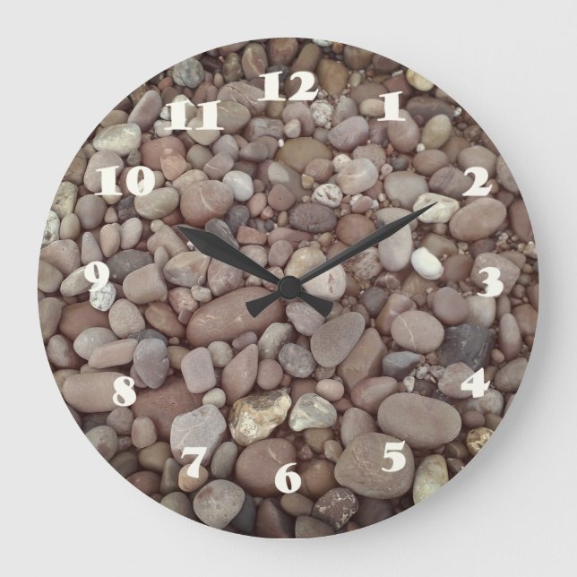 Grande Horloge Ronde Photo de Pebble Stones Round (Large) Wall Clock (Recto)