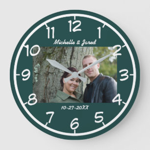 Grande Horloge Ronde Photo moderne d'anniversaire de mariage de couples