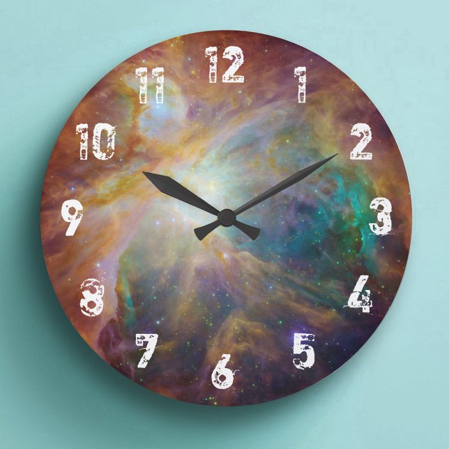 Grande Horloge Ronde Photo Orion Nebula Celestial Space (Orion Nebula Numbers Celestial Space Photo Large Clock)