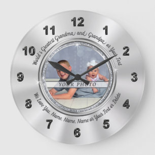 Grande Horloge Ronde Photo personalized Toxits for Grandparents