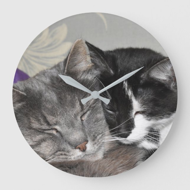 Grande Horloge Ronde Photo Personnalisée Cas Cuddin (Recto)