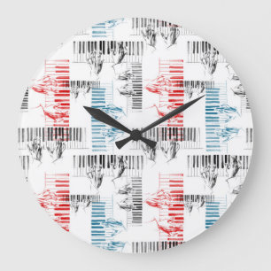 Grande Horloge Ronde Pianiste mains motif