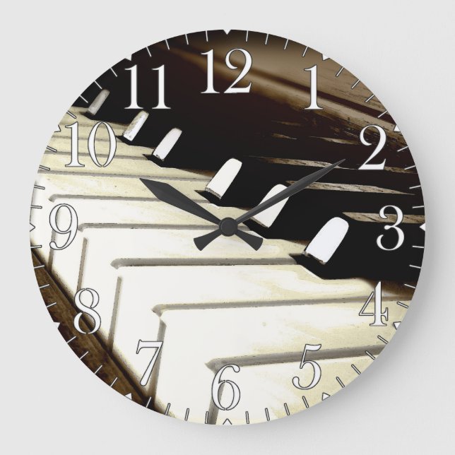 Grande Horloge Ronde Piano Keys The Music Lover's Wall Clock (Recto)