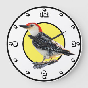 Grande Horloge Ronde Pic à ventre rouge