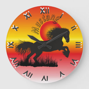 Grande Horloge Ronde Pièce d'horlogerie pour amateurs de chevaux
