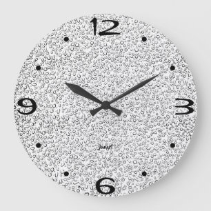 Grande Horloge Ronde Pièce murale moderne pour salle de bain grise givr