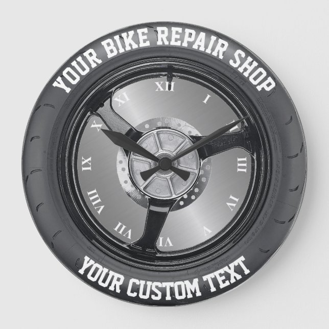 Grande Horloge Ronde Pièces Vélo Magasiner Réparation Pneus Service de  (Recto)