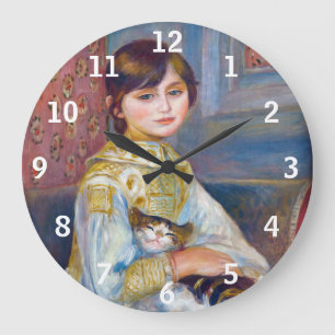 Grande Horloge Ronde Pierre-Auguste Renoir - Enfant au Chat