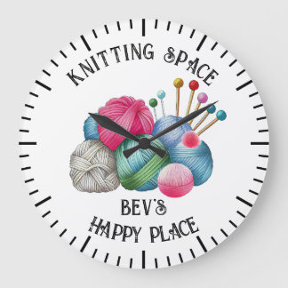 Grande Horloge Ronde Pile de fils de tricot