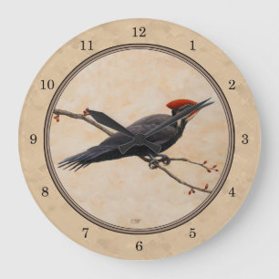 Grande Horloge Ronde Pileated Woodpecker