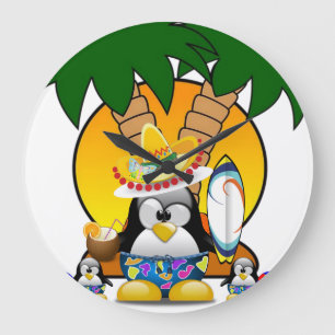 Grande Horloge Ronde Pingouin Clock