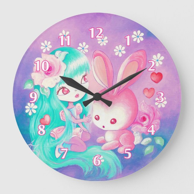 Grande Horloge Ronde Pink Bunny (Recto)