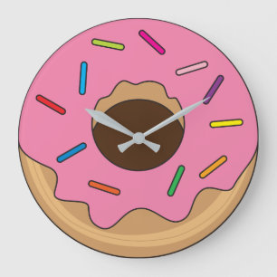 Grande Horloge Ronde Pink Donut