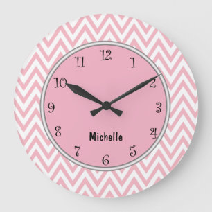Grande Horloge Ronde Pink Girly Clocks