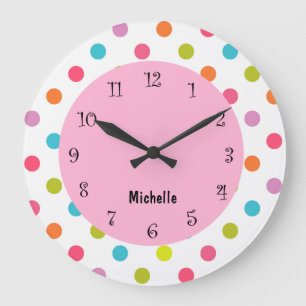 Grande Horloge Ronde Pink Girly Clocks