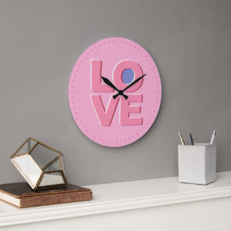 Grande Horloge Ronde Pink LOVE -