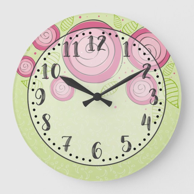 Grande Horloge Ronde Pink Roses (Recto)