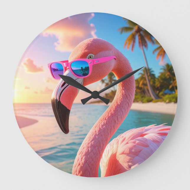 Grande Horloge Ronde PINK THINKER - Flamingo PINK (Recto)