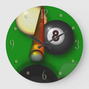 Grande Horloge Ronde Piscine et billards de huit boules