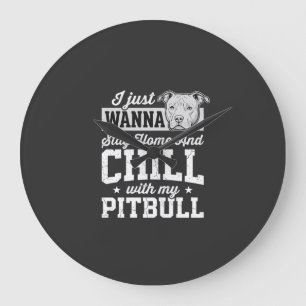Grande Horloge Ronde Pitbull Reste à la Maison et Design Chill