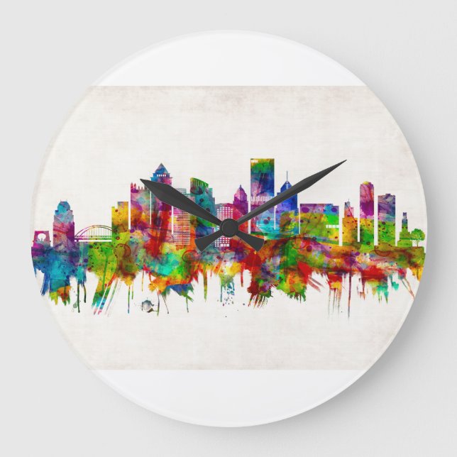 Grande Horloge Ronde Pittsburgh Pennsylvania Skyline (Recto)