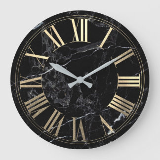 Grande Horloge Ronde PixDezines FAUX GOLD ROMAN NUMEROS