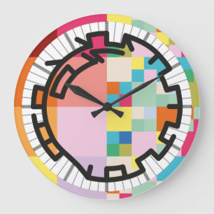 Grande Horloge Ronde PIXELAT chained numbers by masanser