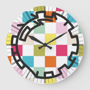 Grande Horloge Ronde PIXELAT chained numbers by masanser