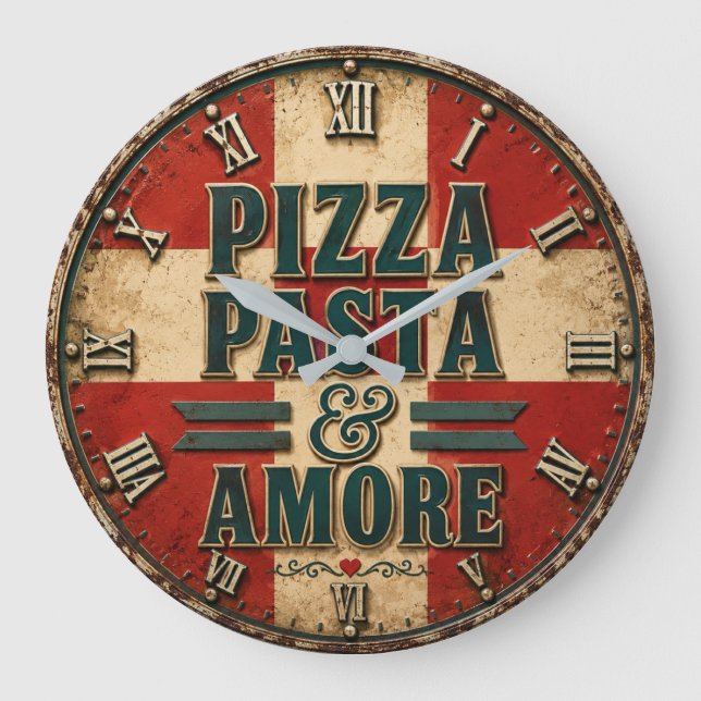 Grande Horloge Ronde Pizza Pasta Amore Italian Kitchen  (Recto)