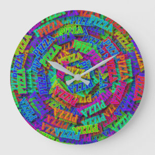 Grande Horloge Ronde Pizza Rainbow