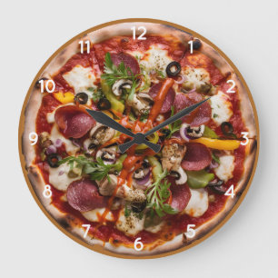 Grande Horloge Ronde Pizzeria italienne Pizza Cuisine ou restaurant ron