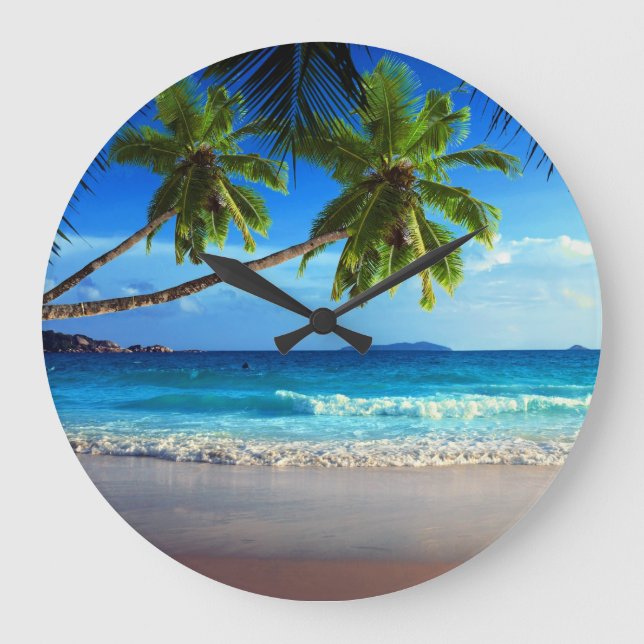 Grande Horloge Ronde Plage du Paradis tropical (Recto)