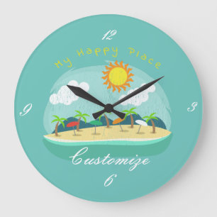 Grande Horloge Ronde Plage Happy Place Thunder_Cove