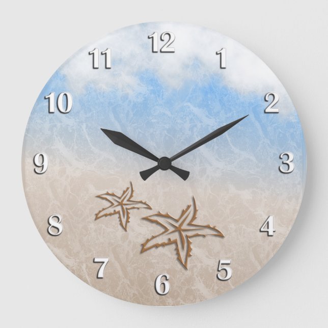 Grande Horloge Ronde Plage Starfish (Recto)