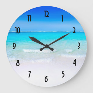 Grande Horloge Ronde Plage tropicale avec mer turquoise