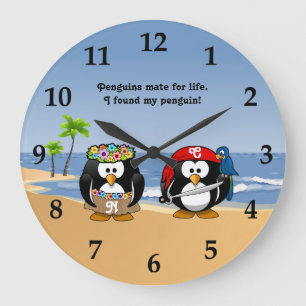 Grande Horloge Ronde Plage tropicale d'île de pirate de danse