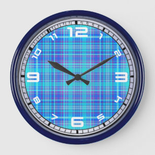 Grande Horloge Ronde Plaid Fabric