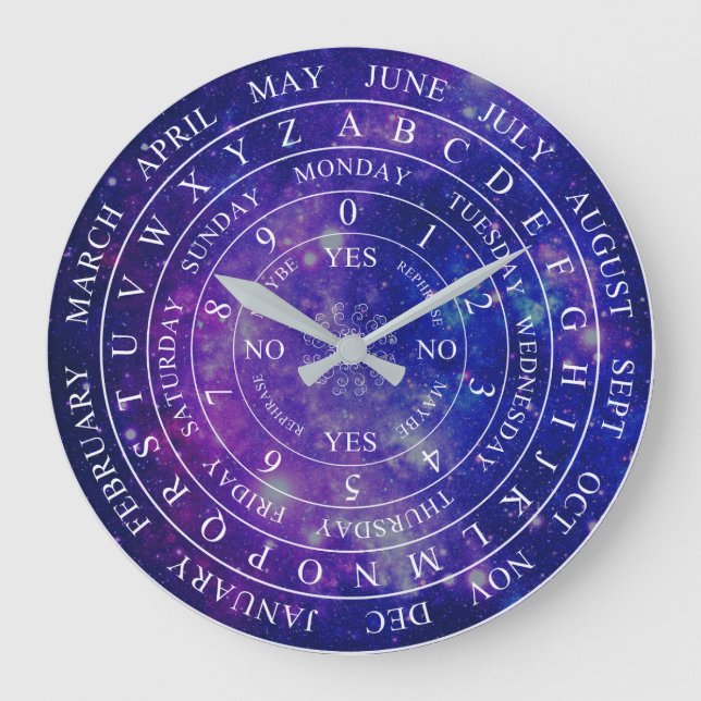 Grande Horloge Ronde Planche Pendulaire Diviser Jeu Espace pourpre (Recto)