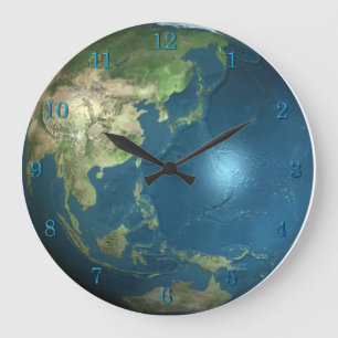 Grande Horloge Ronde Planet Earth Wall Clock