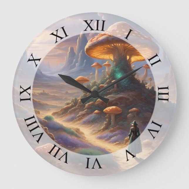 Grande Horloge Ronde Planète de champignons magiques (Recto)
