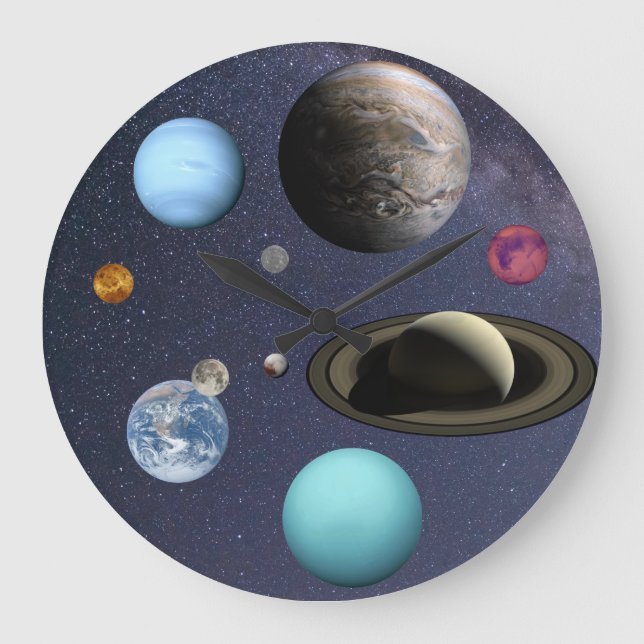 Grande Horloge Ronde Planètes du système solaire (Recto)