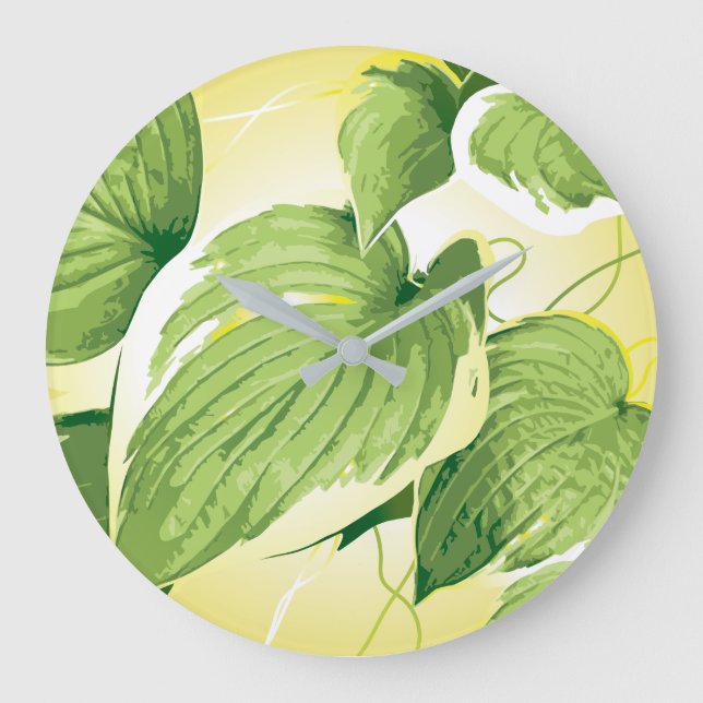 Grande Horloge Ronde Plante de ficus 4 (Recto)