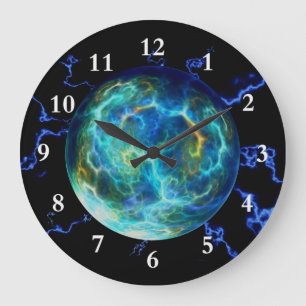 Grande Horloge Ronde Plasma électrique