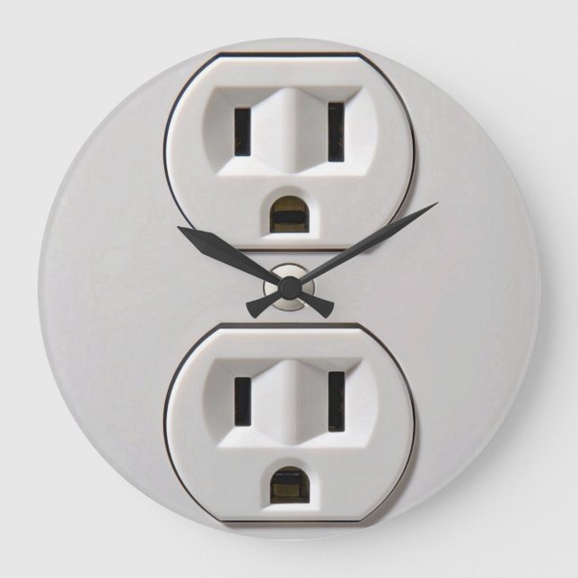 Grande Horloge Ronde Plug-in de prise électrique (Recto)